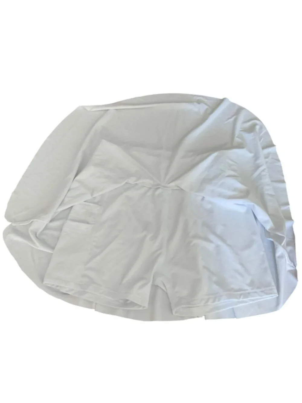 Girls Tennis Skort White Crossover High Waisted Medium, Size 9-10 T Pockets